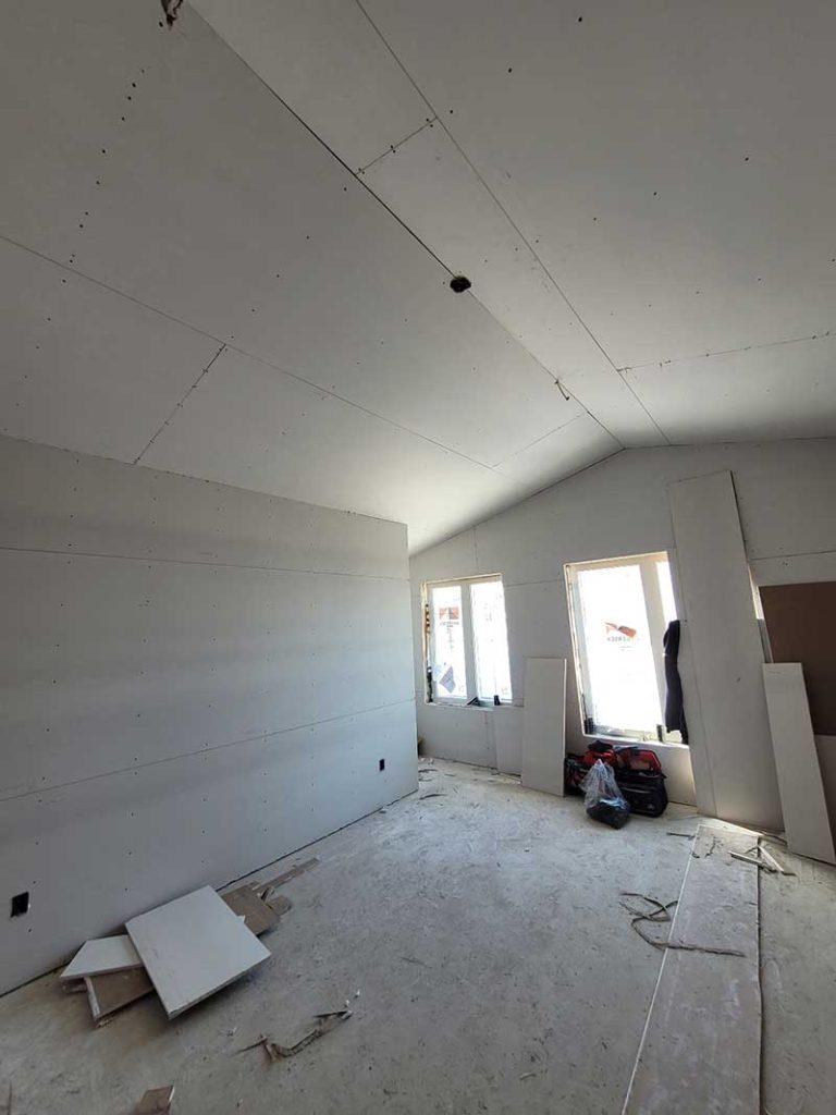 Drywall going up 2