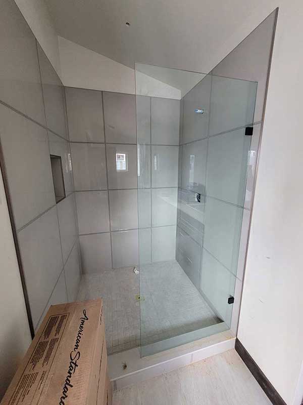 shower finishes going in